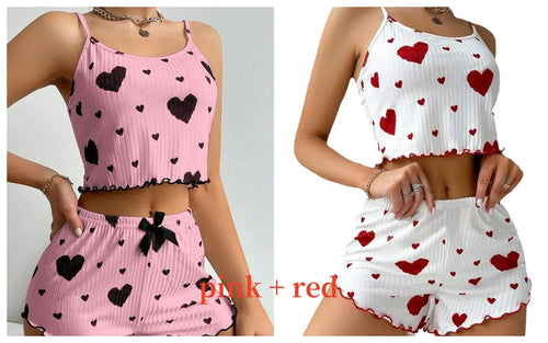 Pijama Mujer 2 Piezas | Top Tirantes y Short | Tallas S-XL