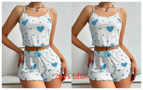 Pijama Mujer 2 Piezas | Top Tirantes y Short | Tallas S-XL