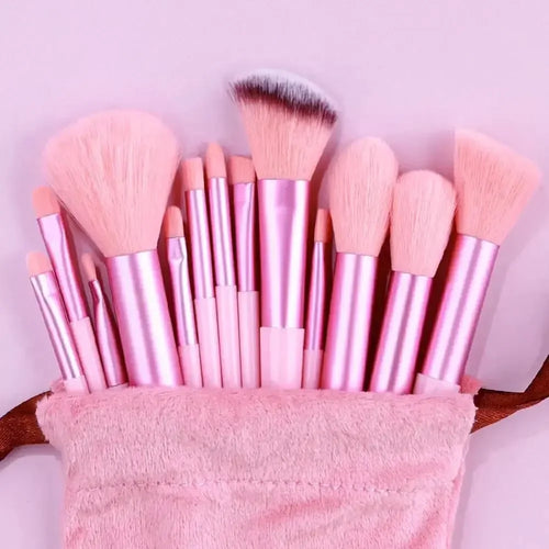 Set de Brochas de Maquillaje Profesional 13 piezas | Kabuki, Difuminadoras, Base y Sombras
