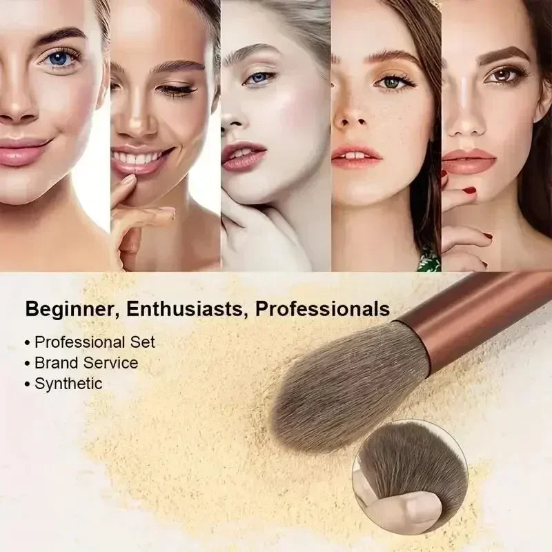 Set de Brochas de Maquillaje Profesional 13 piezas | Kabuki, Difuminadoras, Base y Sombras