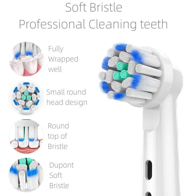 Cabezales de Recambio para Cepillo Eléctrico Oral-B | Pack de 4 | Cerdas Dupont