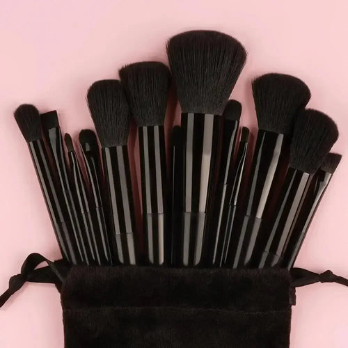 Set de Brochas de Maquillaje Profesional 13 piezas | Kabuki, Difuminadoras, Base y Sombras