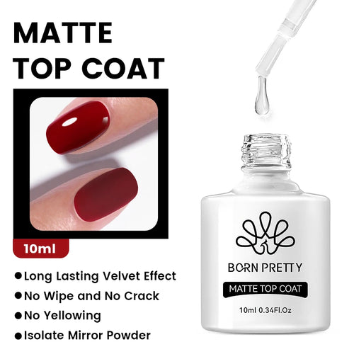 BORN PRETTY Gel de Uñas 10ml | Base Gel, Capa de Acabado, Gel Caucho, Gel de Refuerzo | Manicura UV/LED