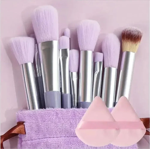 Set de Brochas de Maquillaje Profesional 13 piezas | Kabuki, Difuminadoras, Base y Sombras