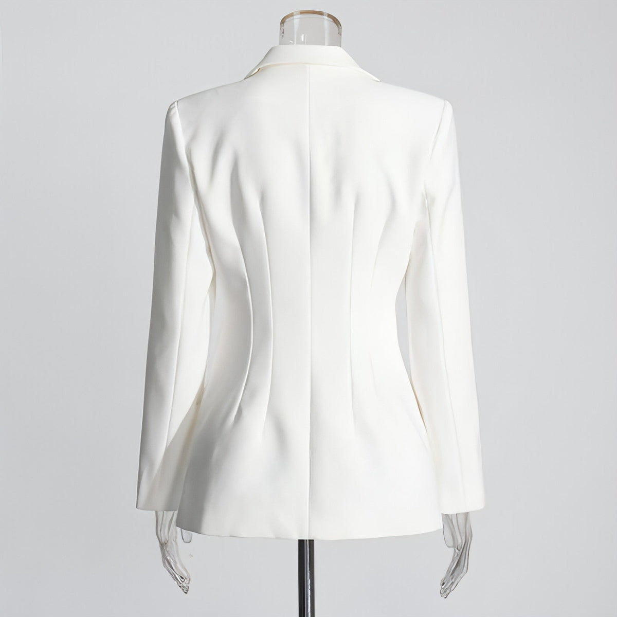 Chaqueta de Traje Slim Fit Patchwork | Mujer | Tejido Premium | Color Blanco