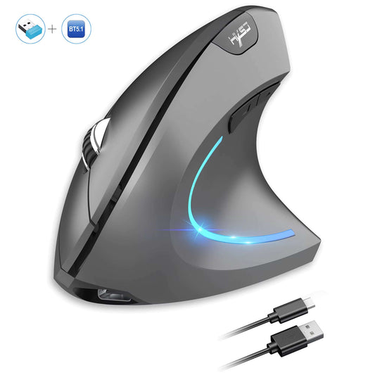 Hot Choice  Ergonomic Optical Mouse ABS 2400DPI Adjustable Rechargeable 600Ma Vertical Mouse for Office and Mac