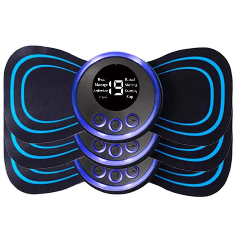 4PCS LCD Display EMS Neck Massage Electric Massager Cervical Neck Back Patch 8 Mode Pulse Muscle Stimulator Portable Relief Pain