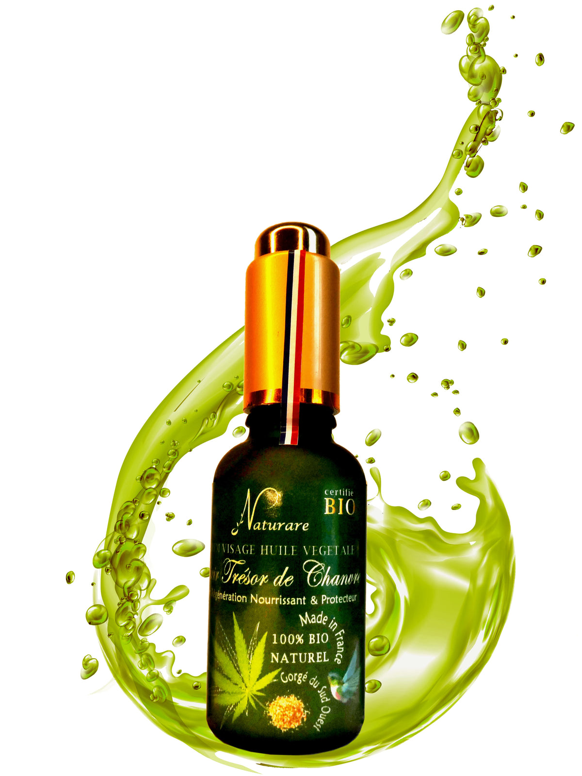 Elixir de Cáñamo Orgánico Naturare | Aceite Vegetal 100% Natural | Suero Facial y Corporal | 30 ml