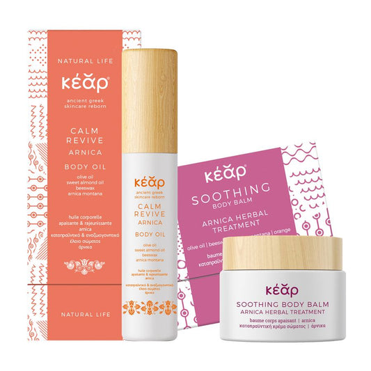 Kit de Cuidado Corporal weKear «Revive Repair» | Aceite y Bálsamo con Árnica | Cosmética Natural Griega