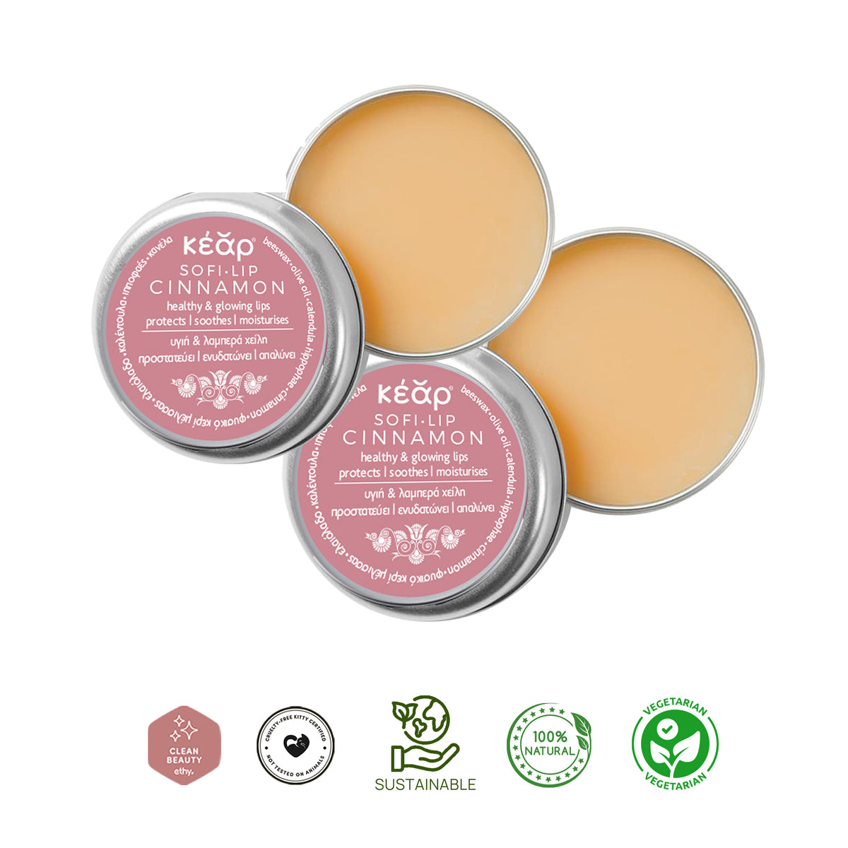 Bálsamo Labial SofiLip Canela en Bolsita (Pack de Dos)
