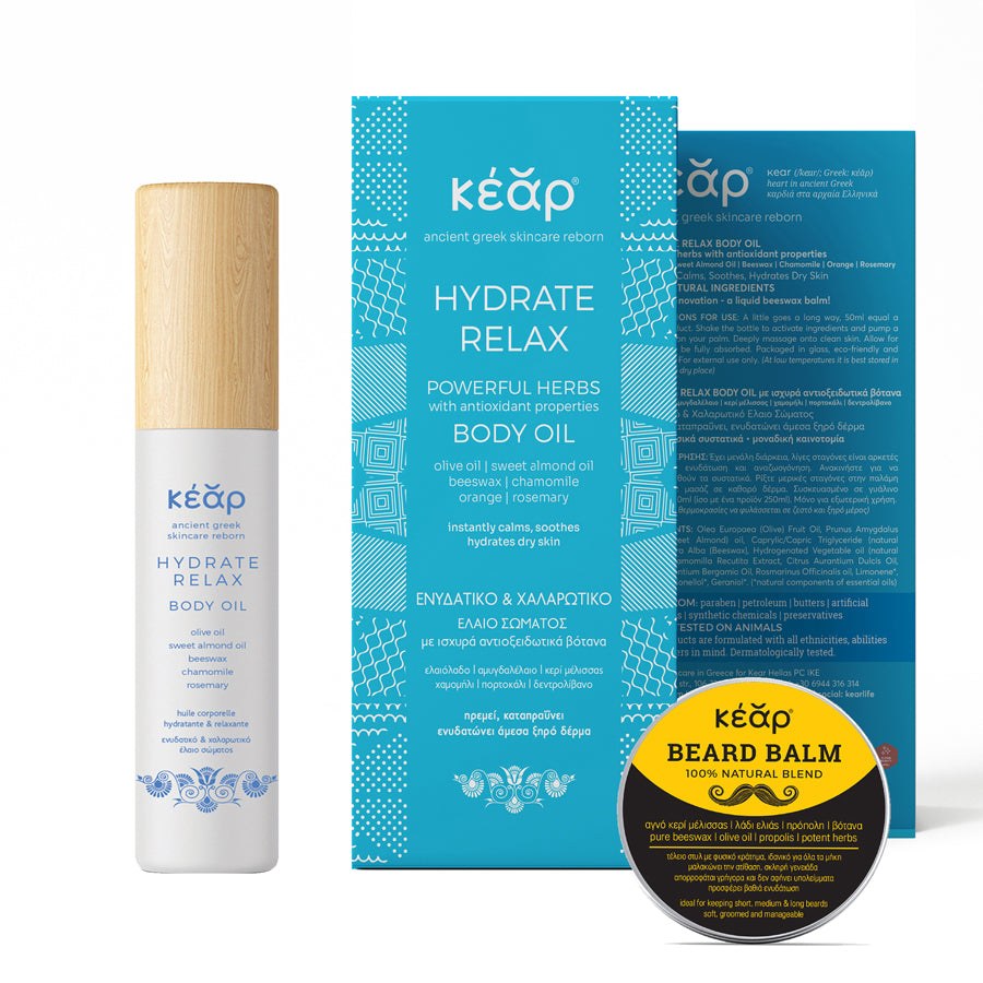 El Ritual Nutritivo: Bálsamo para Barba y Aceite Corporal Hidratante de Kear