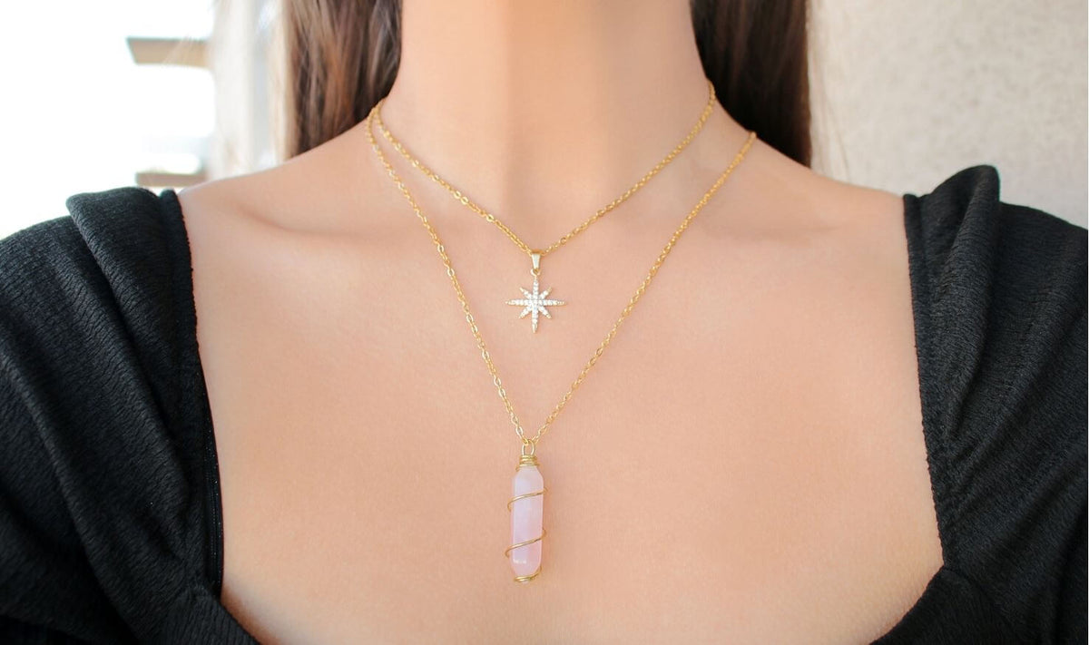 Collar Estrella Polaris Bañado en Oro 24 Quilates