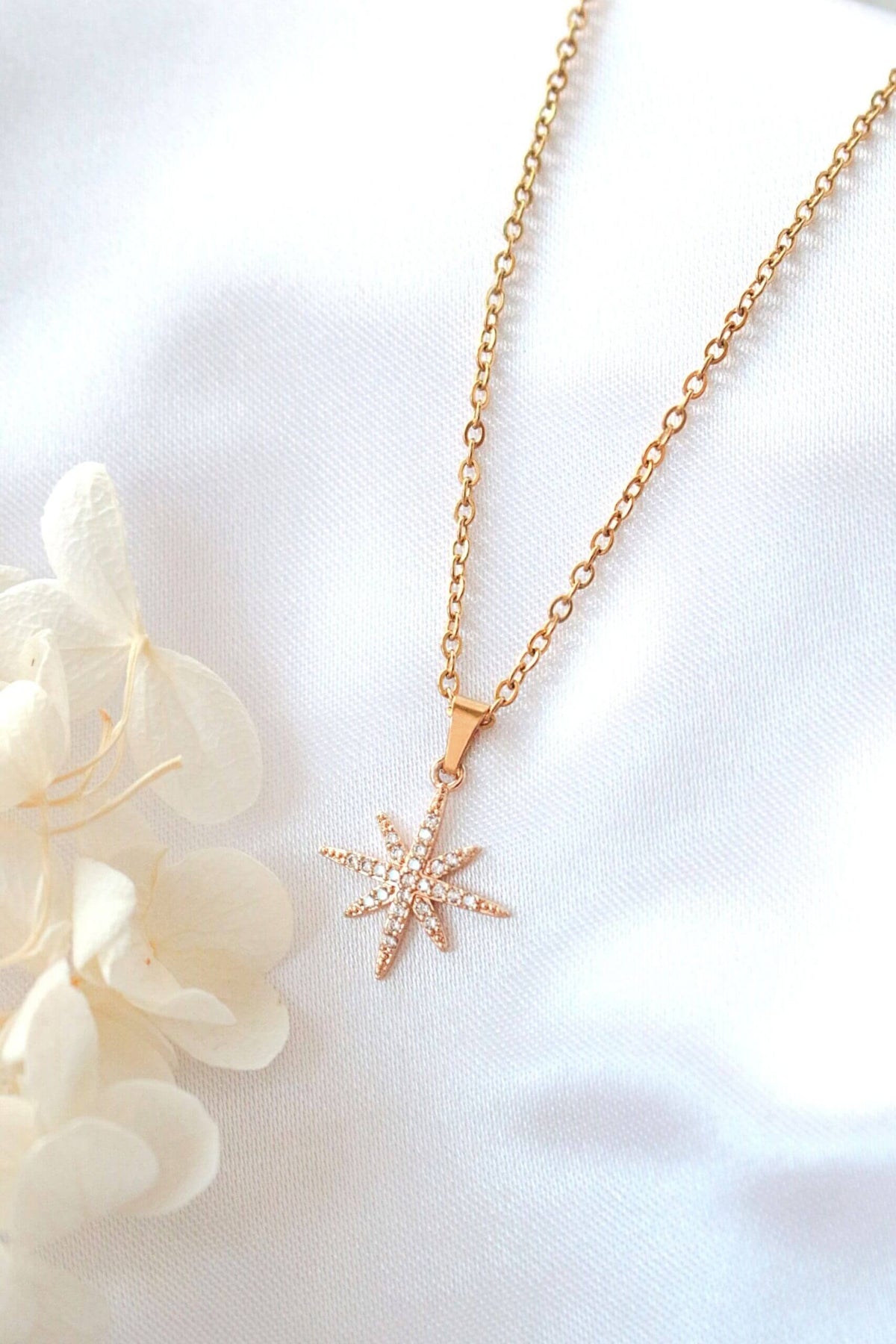 Collar Estrella Polaris Bañado en Oro 24 Quilates