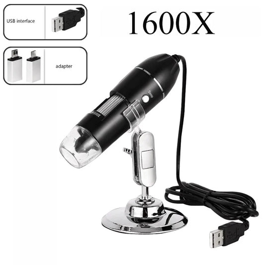 1600X 1000X 500X Digital Microscope Camera Type C USB Portable Electronic Microscope for Soldering Magnifier Cell Phone Repair