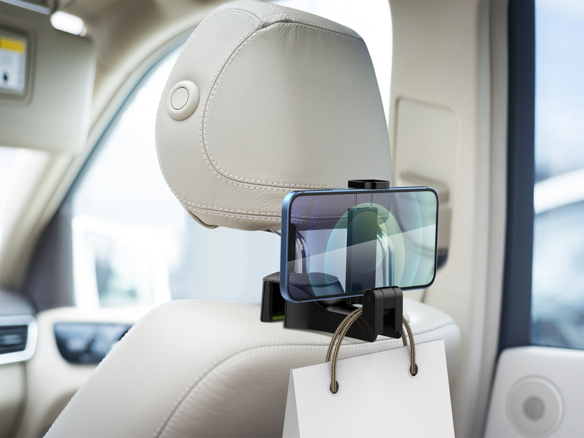 Soporte de Móvil con Gancho para Asiento Trasero del Coche