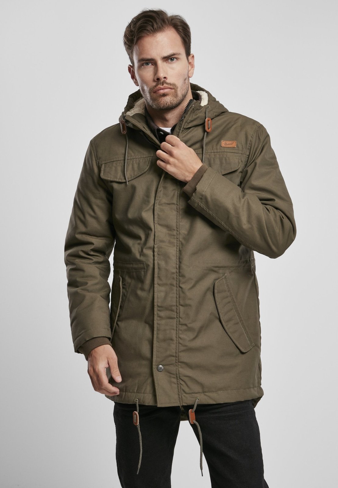 Brandit Marsh Lake Parka | Chaqueta Fishtail con Forro de Peluche | Hombre