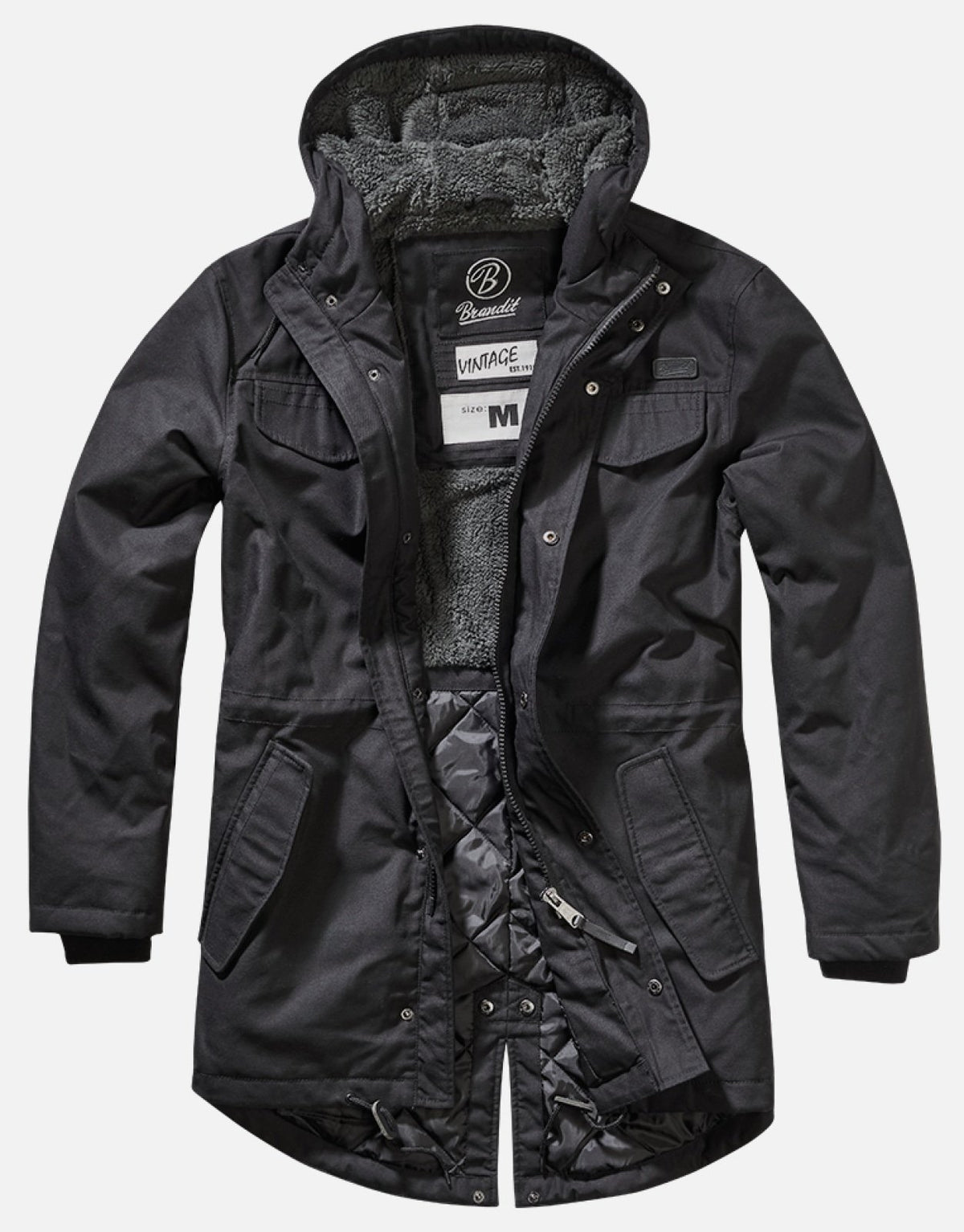 Brandit Marsh Lake Parka | Chaqueta Fishtail con Forro de Peluche | Hombre