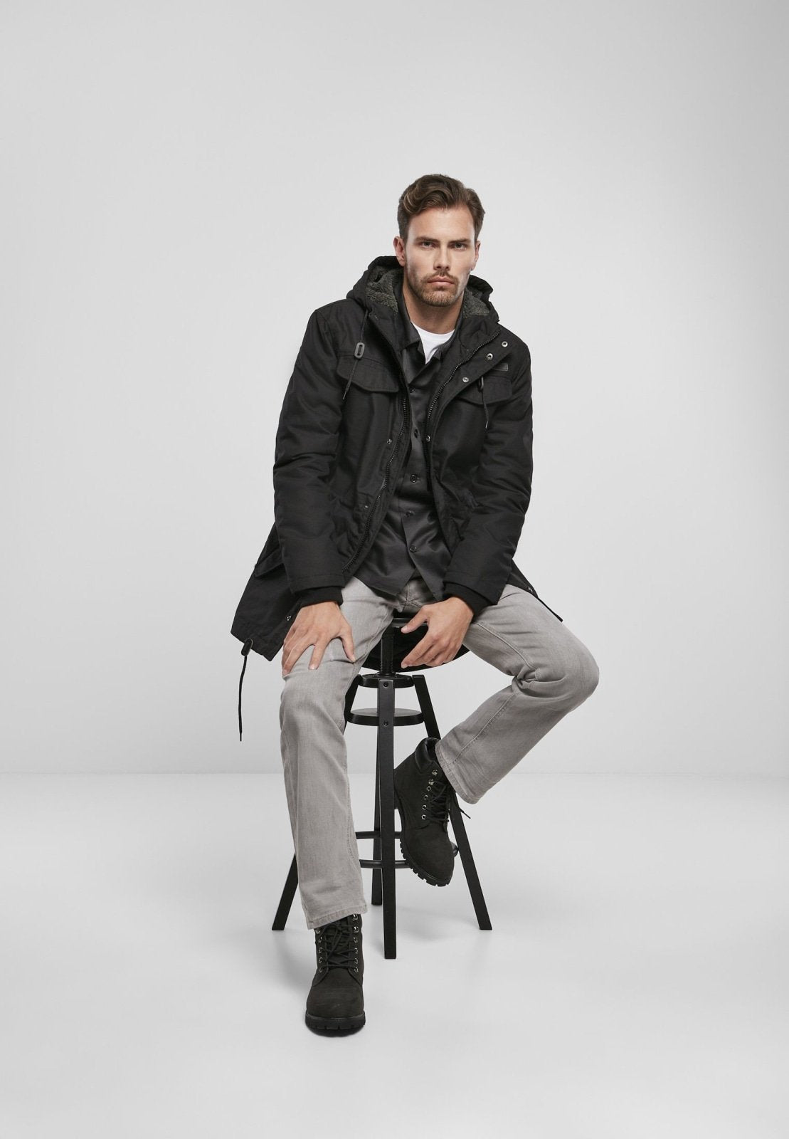 Brandit Marsh Lake Parka | Chaqueta Fishtail con Forro de Peluche | Hombre