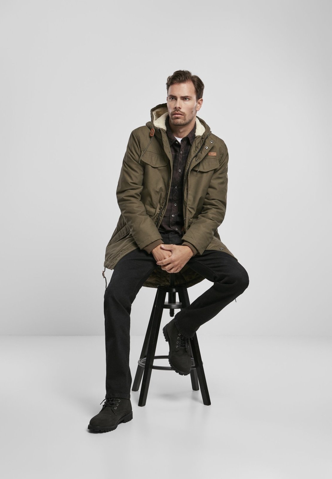 Brandit Marsh Lake Parka | Chaqueta Fishtail con Forro de Peluche | Hombre