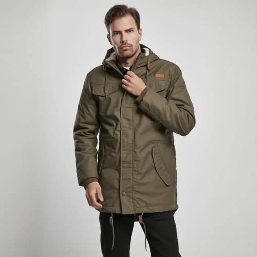 Brandit Marsh Lake Parka | Chaqueta Fishtail con Forro de Peluche | Hombre