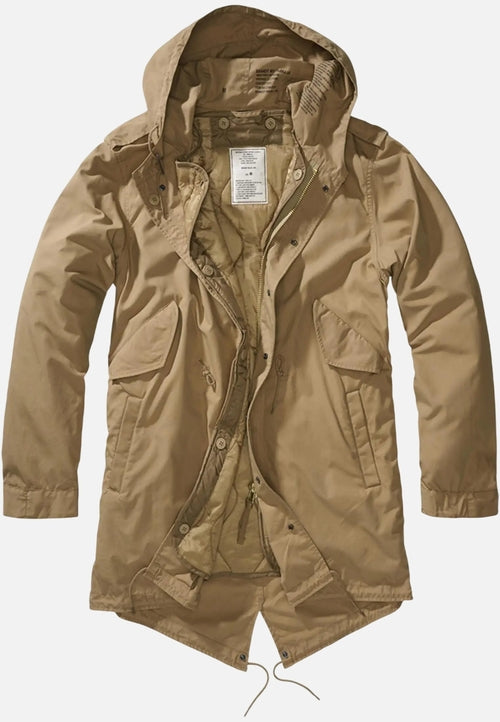 Parka Militar M51 Brandit | Forro Térmico Extraíble | Capucha | Estilo Urbano | Hombre | Tallas S-3XL