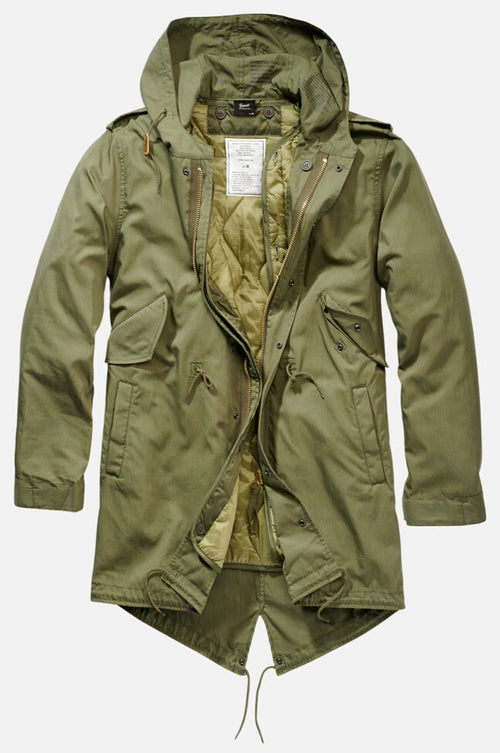 Parka Militar M51 Brandit | Forro Térmico Extraíble | Capucha | Estilo Urbano | Hombre | Tallas S-3XL