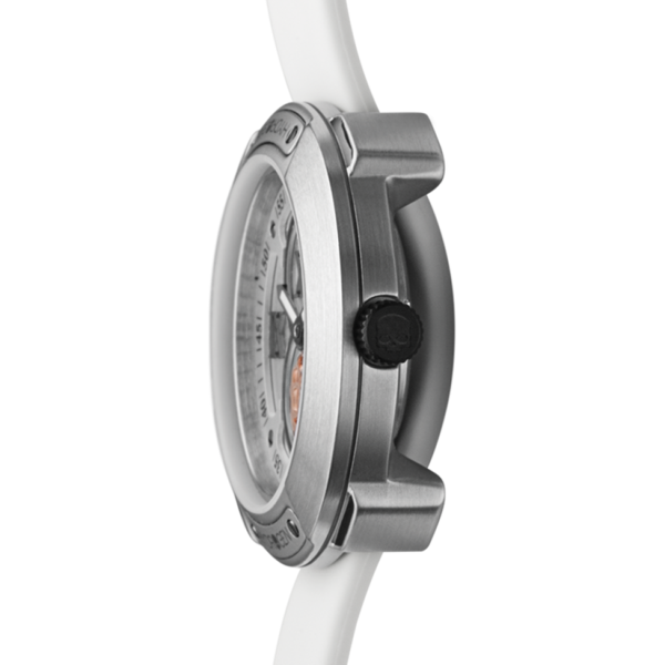Reloj Vista Roman | Esfera Plateada | Correa Silicona Blanca | Acero Inoxidable | 29 mm | Mujer