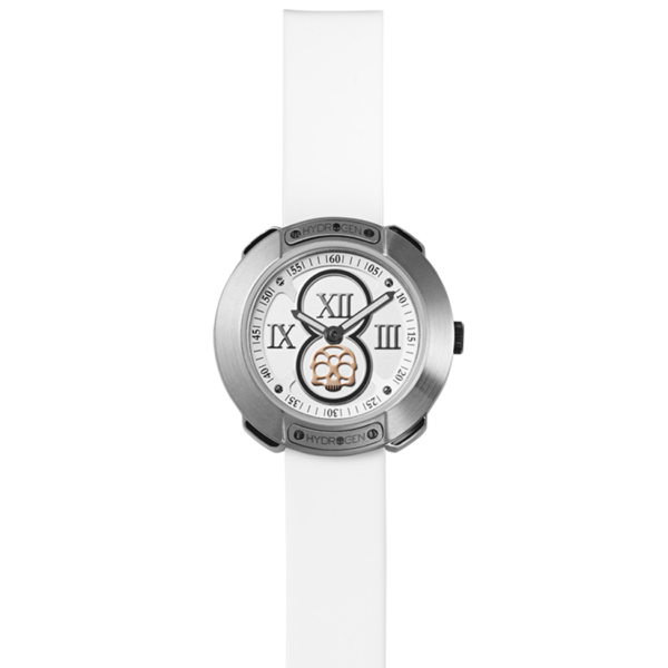 Reloj Vista Roman | Esfera Plateada | Correa Silicona Blanca | Acero Inoxidable | 29 mm | Mujer